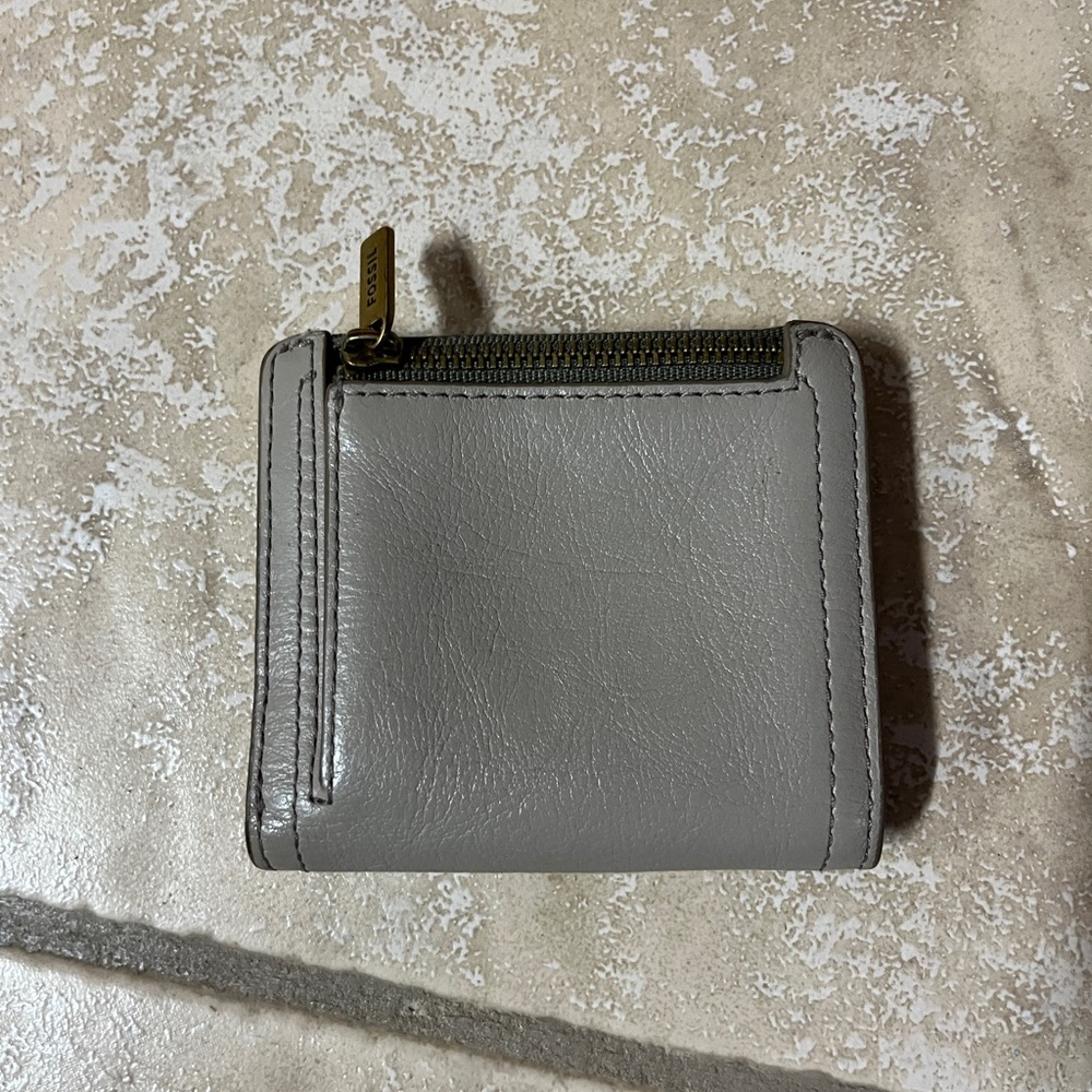 Fossil Gray Leather Wallet